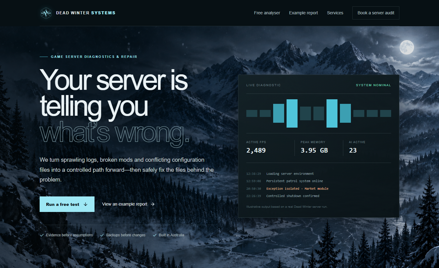 Dead Winter Systems website